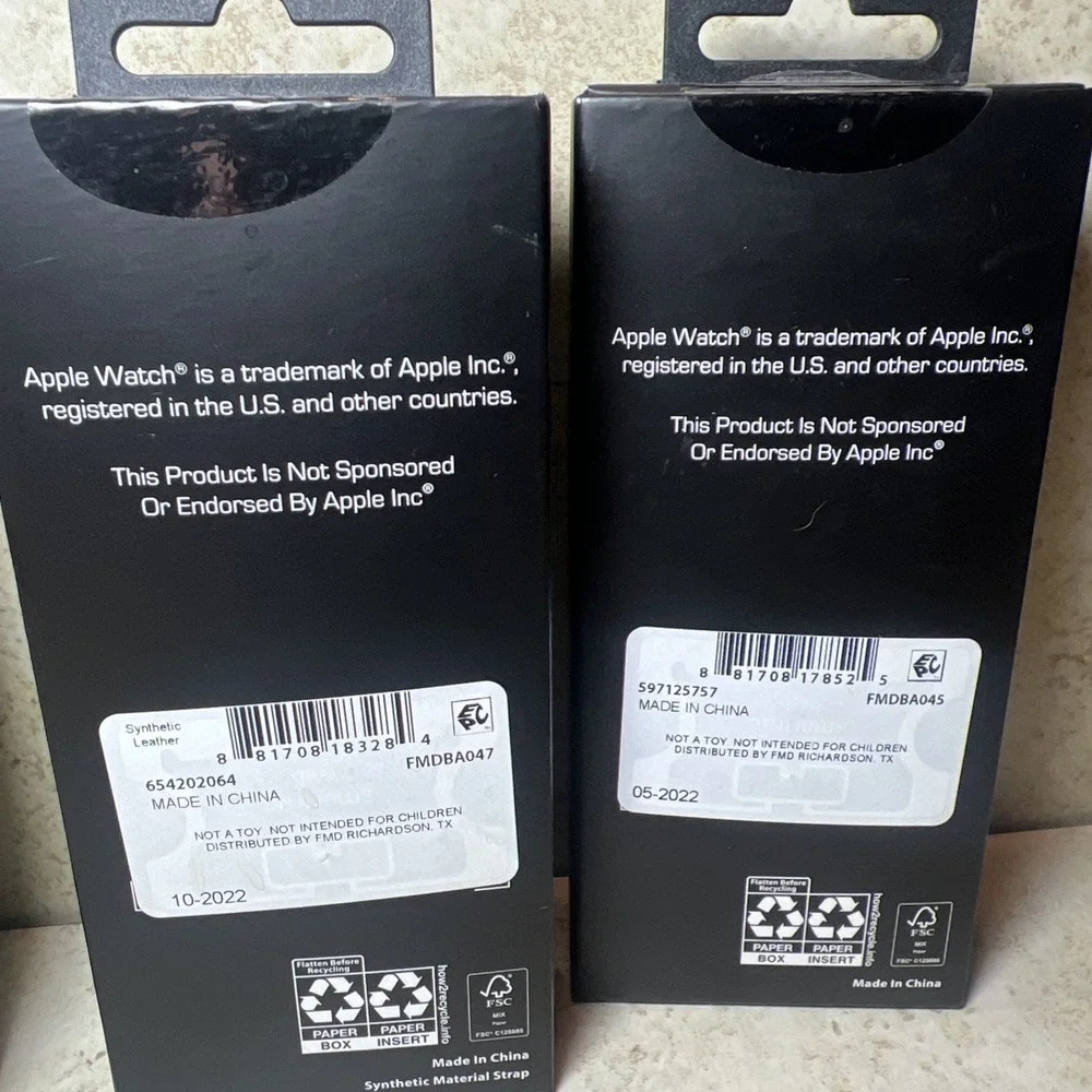 New! Lot‎ Of 3 Watch Bands For Apple Watch (38mm To 41mm) Black Silver Clasp NIB